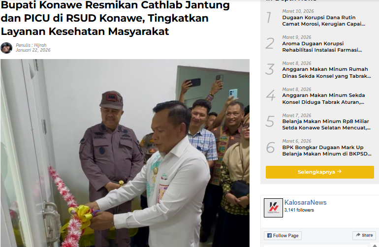 Bupati Konawe Resmikan Cathlab Jantung dan PICU di RSUD Konawe, Tingkatkan Layanan Kesehatan Masyarakat