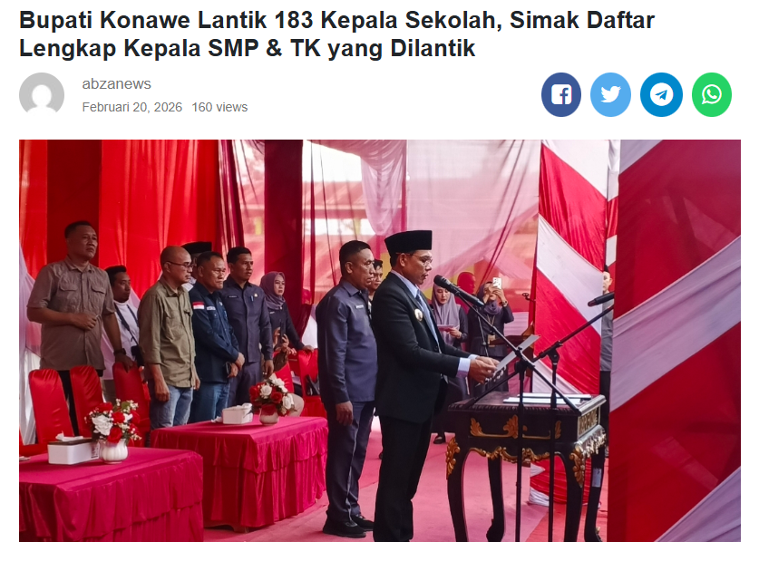 Bupati Konawe Lantik 183 Kepala Sekolah, Simak Daftar Lengkap Kepala SMP & TK yang Dilantik