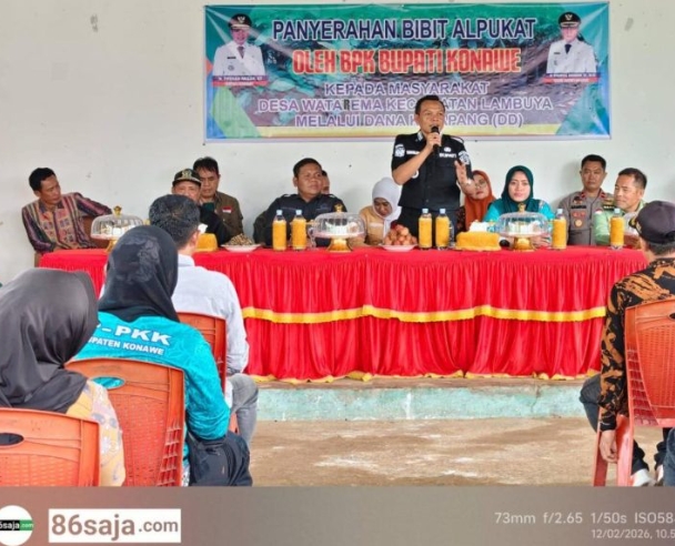 Bupati Konawe Serahkan Bantuan Bibit Alpukat di Watarema